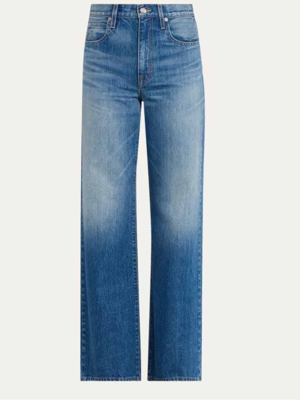 SLVRLAKE High-Rise Wide-Leg Jeans in Faded Blue Denim